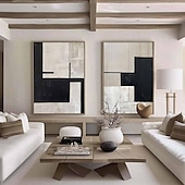 abordables Peintures Abstraites-peinture à l&#039;huile minimaliste beige et noire art mural fait main peinture texturée beige art mural wabi-sabi peinture minimaliste beige peinture neutre pour la décoration du salon