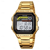 cheap Digital Watches-SKMEI Men Digital Watch Fashion Casual Business Wristwatch Luminous Stopwatch Alarm Clock Countdown Steel TPU Watch