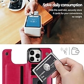 economico Cover per iPhone-telefono Custodia Per iPhone16 iPhone 15 Pro Max Plus iPhone 14 13 12 11 Pro Max Plus Mini SE Per retro Con supporto A calamita Slot per schede Retrò TPU pelle sintetica