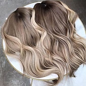 voordelige Pruiken van echt haar, met kanten voorzijde-Remy mensenhaar 13x6 sluiting 4x13 Sluiting 4x4 Sluiting Pruik Zijdeel Middelste stuk Gratis deel Braziliaans haar Body Golf Golvend Bruin Blond Meerkleurig Pruik 130% 150% 180% Haardichtheid met