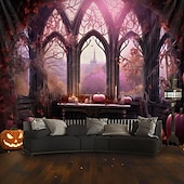 billiga Halloween dekoration-rosa halloween dekorationer fönsterhängande gobeläng väggkonst stor gobeläng väggmålning dekor fotografi bakgrund filt gardin hem sovrum vardagsrum dekoration