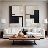 abordables Peintures Abstraites-peinture à l&#039;huile minimaliste beige et noire art mural fait main peinture texturée beige art mural wabi-sabi peinture minimaliste beige peinture neutre pour la décoration du salon