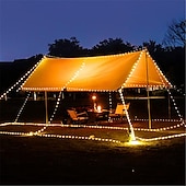 abordables Guirlandes lumineuses USB-Guirlande lumineuse led enroulable de 20m, éclairage de camping avec guirlande lumineuse rétractable, atmosphère festive, éclairage de tente de fête, courant