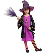 levne Dětské kostýmy-Čerodějnice Valpuržina noc Cosplay kostým Maškarní Dětské Dívčí Večírek Karneval Plesová maškaráda Jednoduchý karnevalový kostým