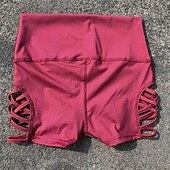 ieftine Pantaloni scurți și bicicliști de yoga-Pentru femei Pantaloni Sport de Sală Pantaloni scurți de yoga Pantaloni scurți de antrenament Eliminat Talie Înaltă Yoga Gimnastică antrenament Pilates Pantaloni scurți Negru Vișiniu Albastru Închis