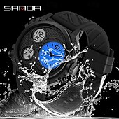 abordables Relojes digitales-Reloj Digital SANDA para Hombre Reloj Deportivo de Moda Cronómetro Luminiscente Reloj Alarma Reloj de Resina con Calendario