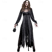 levne Zombie-Zombie Duch nevěsta předvečer Všech svatých Cosplay kostým Kostým na Večírek Maškarní Úbory cosplay Dospělé Dámské Karneval Plesová maškaráda Mardi Gras Výkon Párty předvečer Všech svatých Jednoduch