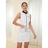 economico Abiti da golf-Per donna vestito da golf Bianco Senza maniche Vestiti Abbigliamento da golf da donna Abbigliamento Abiti Abbigliamento