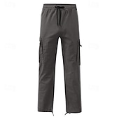 cheap Cargo Pants-Men&#039;s Cargo Pants Cargo Trousers Drawstring Elastic Waist Multi Pocket Stripe Wearable Outdoor Daily Camping &amp; Hiking Fashion Classic Black White