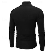 cheap Basic T shirts-Men&#039;s T Shirt Long Sleeve Shirt Mock Turtleneck Long Sleeve Rolled collar Plain Vintage Essential Street Black White Navy Blue Top Tee for Men