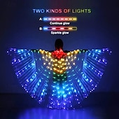 cheap Novelties-LED Wings Glow Angel Light Up Wings Belly Dance Costumes Wings LED Butterfly Wings for Adults Kids Glowing Light Up Costume Performance Clothing for Carnival
