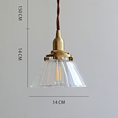 cheap Pendant Lights-LED Pendant Light Warm White 14cm 1-Light Natural Decorative Lamp Base Hanging Lamp Adjustable Rope Indoor Light Translucent Patterned Glass Lampshade Ceiling Hanging Light Dining Room Living Room 110-240V