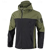 abordables Softshell, polares y chaquetas de montaña-Hombre Chaqueta Softshell Chaqueta para senderismo Al aire libre Bloque de color Resistente al Viento Resistente al Agua Chaqueta cortavientos Viaje Negro Camuflaje Verde