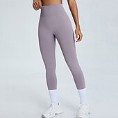 halpa Jooga-leggingsit ja sukkahousut-Naisten Joogahousut Jooga leggingsit Elastinen vyötärönauha Korka vyötärö Pilates Kuntosaliharjoitus Treenata Pyöräily Sukkahousut Yhtenäinen väri Musta Keltainen Pinkki Urheilu Urheiluvaatteet