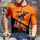 abordables Maillots pour hommes-Homme Maillot Velo Cyclisme Manche Courte Cyclisme Tee-shirt Maillot avec 3 poches arrière VTT Vélo tout terrain Respirable Séchage rapide Conception anatomique Mèche Rouge Bleu Orange Des sports