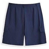 economico retrò-Per uomo Pantaloncini cargo Shorts di Lino Pantaloncini Estivi Shorts da Spiaggia Multi-tasche Gamba Dritta Semplice Comodità Traspirante Lunghezza al ginocchio All&#039;aperto Casuale Quotidiano Stile