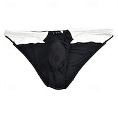 levne Pánské spodní prádlo-Pánské 1 ks Sexy kalhotky Boxerky Slátanina Polyester Prodyšné Yumuşak Pohodlné Barevné bloky Střední vzestup Černá Bílá