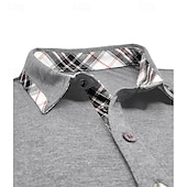 preiswerte Herren Klassisches Polo-Herren Poloshirt Golfhemd Arbeit Casual Kargen Gerippter Polokragen Kurzarm Basic Modern Farbblock Patchwork Taste Frühling Sommer Regular Fit Hellgelb Hellblau Meerblau Violett Rubinrot Aprikose