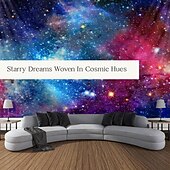 billige Planet Tapestry-galakse veggteppe tåkevev stjernehimmel veggteppe fargerik kosmisk ut romvev psykedelisk mystiske stjerner veggteppe veggoppheng til tak stue sovesal dekor&amp;amp; # 40; 92,5 &quot;× 70,5&quot;, galakse&amp;amp; # 41;