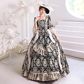 cheap Dresses-Gothic Victorian Vintage Inspired Dress Party Costume Prom Dress Princess Shakespeare Solid Color Ball Gown Fancy Dress Women's Royal Halloween Carnival Valentine's Day Party Evening Party Masquerade
