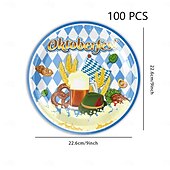 cheap Party Supplies-100 Count Paper Plates 7 inche OR 9 inche Dinner Paper Plates Dessert Paper Plates Ideal for oktoberfest oktoberfest theme Dinner and Dessert Plates