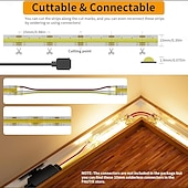 cheap COB Strip Lights-COB LED Strip Light White CCT 608LED/M Ultra Bright 10-33 ft Dimmable 2700K-6500K 24V LED Strip with RF Controller and Power Supply Suitable for DIY Lighting of Cabinets Bedrooms Kitchens Mirrors