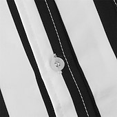 voordelige heren overhemd met knopen-Voor heren Overhemd Zomer overhemd Normaal shirt Strand hemd Overhemd met knopen Gestreepte shirts Zwart Geel Lichtgroen Blozend Roze Koningsblauw Lange mouw Gestreept Revers Vakantie Hawaii