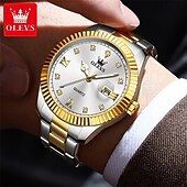 cheap Quartz Watches-OLEVS Men Quartz Watch Fashion Business Wristwatch Luminous Calendar Waterproof Decoration Steel Watch