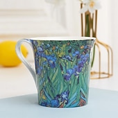 baratos Canecas &amp; Chávenas-Caneca van gogh bone china - xícara de café de cerâmica criativa e artística com famoso design de pintura a óleo - caneca de porcelana em caixa de presente exclusiva para uso doméstico