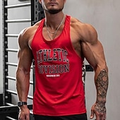 economico T-shirt e Canottiere da Corsa-Per uomo Lettera Canotta da allenamento Canotta da corsa Canotta da palestra Estate Senza Maniche Casuale Athleisure Asciugatura Rapida Morbido Traspirante Allenamento in Palestra Corsa Camminata