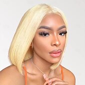 economico Parrucche lace front capelli veri-parrucche bob bionde capelli umani 613 parrucca bob bionda 13x4 hd parrucca bob anteriore trasparente in pizzo per le donne pre pizzicate con i capelli del bambino senza colla parrucca bob taglio