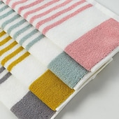 abordables Ensembles de serviettes-Serviette à main absorbante 35x35cm, serviette de visage en coton doux teint en fil, serviette pour enfants à séchage super rapide