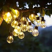economico Striscie luci ad energia solare-stringa di lampadine solari impermeabili per esterni natale g50 lampadina luce matrimonio giardino fata luce festa di natale vacanza campeggio esterno balcone decorazione del paesaggio