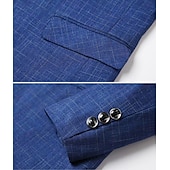 economico Blazer Classici da Uomo-Per uomo Laurea Blazer Affari Cocktail party Ricevimento di matrimonio Senza pantaloni eleganti Moda Casual Primavera &amp; Autunno Poliestere Semplice Bottoni Tasca Confortevole Monopetto Giacca Blu