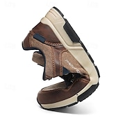 cheap Men&#039;s Sneakers-Men&#039;s Brown Casual Sneakers - Leather and Canvas Lace-Up Walking Shoes for Everyday Wear