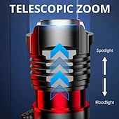 abordables Luces de acampada-Linterna frontal portátil con sensor recargable por USB, linterna frontal con zoom superbrillante e impermeable para pesca y acampada al aire libre