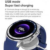 abordables Montres connectées-696 DTWatchX Montre intelligente 1.43 pouce Smartwatch Montre Connectée Bluetooth Podomètre Rappel d&#039;Appel Moniteur de Sommeil Compatible avec Android iOS Femme Hommes Mode Mains-Libres Rappel de