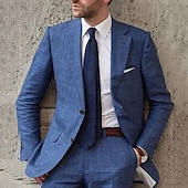 economico Blazer Classici da Uomo-Per uomo Laurea Blazer Affari Cocktail party Ricevimento di matrimonio Senza pantaloni eleganti Moda Casual Primavera &amp; Autunno Poliestere Semplice Bottoni Tasca Confortevole Monopetto Giacca Blu