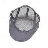 cheap Men&#039;s Hats-Men&#039;s Flat Cap Ascot Hat Newsboy Hat Black White Acrylic Fibers Mesh Fashion Casual Street Daily Plain Adjustable Sunscreen Breathable