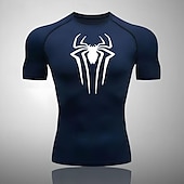 cheap Running Tee &amp; Tank Tops-Men&#039;s Compression Shirt Athletic Shirt Gym Shirt Fitness Shirt Short Sleeve Tee Tshirt Casual Athleisure Breathable Quick Dry Soft Fitness Gym Workout Running Sportswear Activewear Black White Red