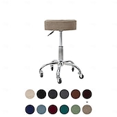 cheap Chair Cover-Water Resistant Plaid Universal Round Stool Cover - Bar Round Swivel Chair Cover - Barstool Seat Cover - Durable and Stretchable - Perfect for Protecting and Refreshing Bar Stools