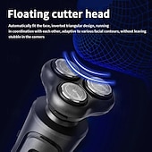 رخيصةأون الحلاقة و إزالة الشعر-ماكينة حلاقة كهربائية متعددة الوظائف 3 في 1 مع شاشة رقمية ذكية، ماكينة حلاقة ثلاثية الشفرات مع شفرة عائمة ثلاثية الأبعاد قابلة للغسل