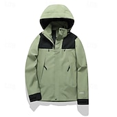 abordables Softshell, polares y chaquetas de montaña-Hombre Chaqueta Softshell Chaqueta para senderismo Al aire libre Bloque de color Resistente al Viento Resistente al Agua Chaqueta cortavientos Viaje Negro Marfil Verde Gris