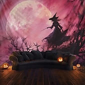 billige Halloween dekorasjon-rosa flaggermus hengende billedvev veggkunst stor billedvev veggmaleri dekor fotografi bakteppe teppe gardin hjem soverom stue dekorasjon