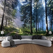 economico Arazzo della Foresta-Arazzo Da Parete Grande Stampato Con Foresta Naturale Arazzi Da Parete Bohémien Economici Da Appendere A Parete Con Mandala