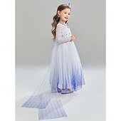 ieftine Costume pentru fete-Basm Regina Zăpezii Înghețat Prințesă Elsa Ținute Rochie de fete cu flori Costum de petrecere tematică Cosplay for Fete Copii Crăciun Carnaval Zuia Copiilor Petrecere / Seara
