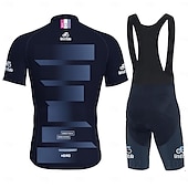 cheap Men&#039;s Clothing Sets-Men&#039;s Short Sleeve Cycling Jersey with Bib Shorts Blue Bike 3D Pad Breathable Quick Dry Sports Graphic Clothing Apparel