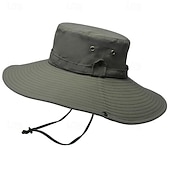 baratos Toucas para o exterior-Unisexo Chapéu de Sol Chapéu Balde Chapéu boonie Prova-de-Água Proteção UV para Pesca Praia Campismo / Escursão / Espeleologismo Côr Sólida Poliéster Verão Primavera