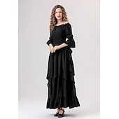 levne Šaty-Retro Středověké Renesanční Šaty Šaty inspirované Regency Ren Faire Viking Elfí Dámské Keltské Fantazie Plesová maškaráda Večírek Dospělí Šaty