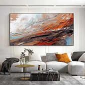 cheap Abstract Paintings-Handmade Oil Painting Canvas Wall Art Decoration Modern Abstract Texture for Home Decor Rolled Frameless Unstretched Painting
